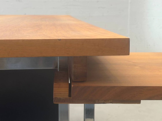 Large Knoll International Partners Desk, Swiss Production, 1960s – Wood, Vintage (photo 12 of 15)
