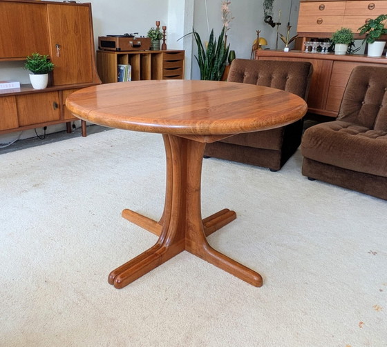 Image 1 of Vintage Danish teak extendable round dining table