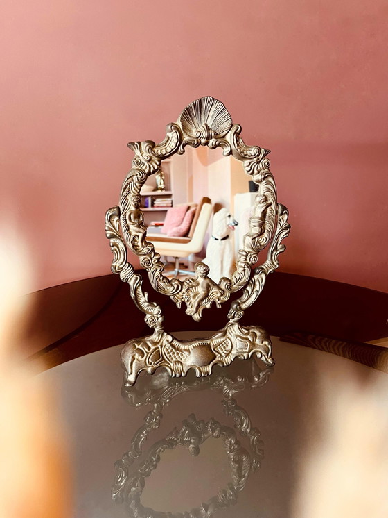 Image 1 of 🩶 Miroir/miroir de coiffeuse rococo en fonte italienne 🩶