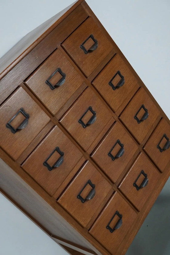 Image 1 of Botiquín/archivador antiguo holandés de roble, años 30