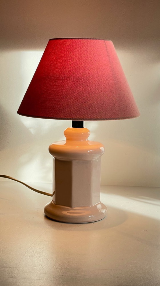 Image 1 of LAMPE Céramique Rose VINTAGE