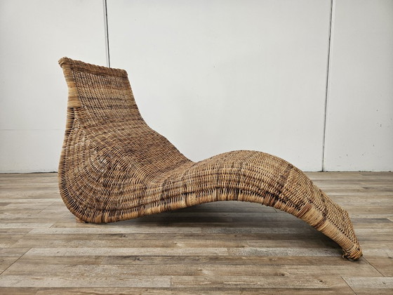 Rattan Chaise longue, Ikea, Korbgeflecht, Braun, Organic Modern (Foto 2 von 10)
