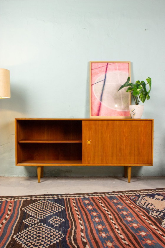 Image 1 of Vintage sideboard chest of drawers shelf teak nut mid century 60s