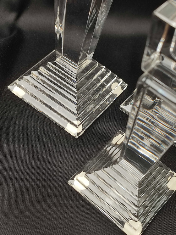 Image 1 of Trio 3 Nachtmann Bavarian crystal candlesticks cash register