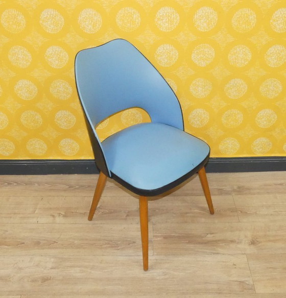Image 1 of 50's 60's Cocktail Chair bleu clair rockabilly Classic Chair bois Cocktail Chair plastique rétro vintage