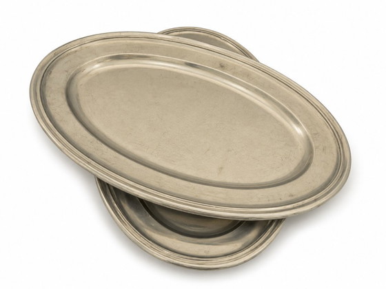 Par de bandejas de metal plateado, 41 x 26 cm, primera mitad del siglo XX. – Broggi, Accesorios de mesa (photo 4 of 6)