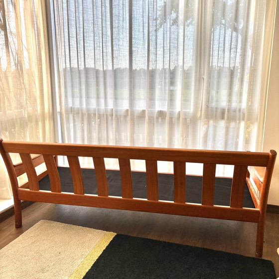 Vintage Dyrlund 3-zitsbank – Massief Teak – Deens Mid-Century Design – Nieuw Gestoffeerd – 3-5 zitsbanken (photo 4 of 7)