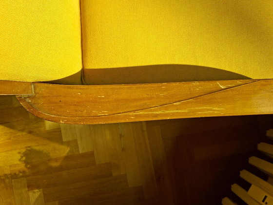 Knoll Antimott armchair, mustard-colored, Art Deco design – Textile, Wood (photo 4 of 5)