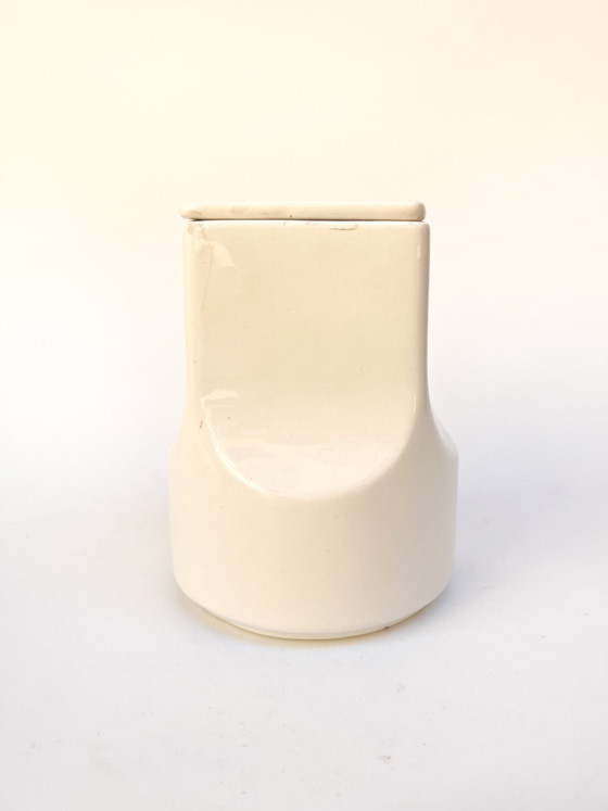 Gabbianelli White Ceramic Vase by Franco Bettonica, 1970s (photo 2 of 4)