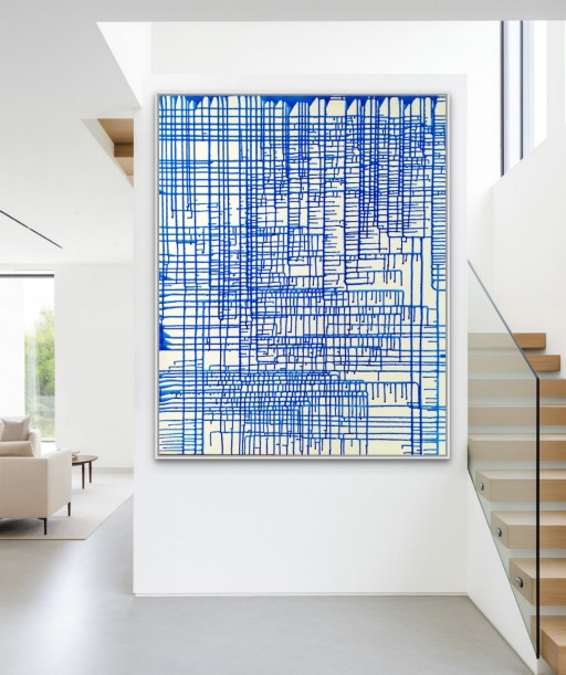 Natia Antadze Abstracte compositie Blauw XXL