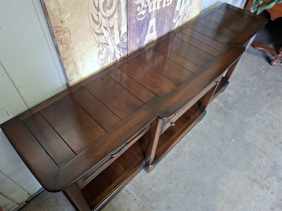 Image 1 of Mesa auxiliar clásica inglesa, mesa de pared, consola, dimensiones: 180x45 y 77cm de alto.