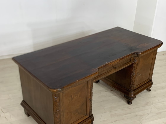 Image 1 of Wilhelminian style writing table desk around 1900