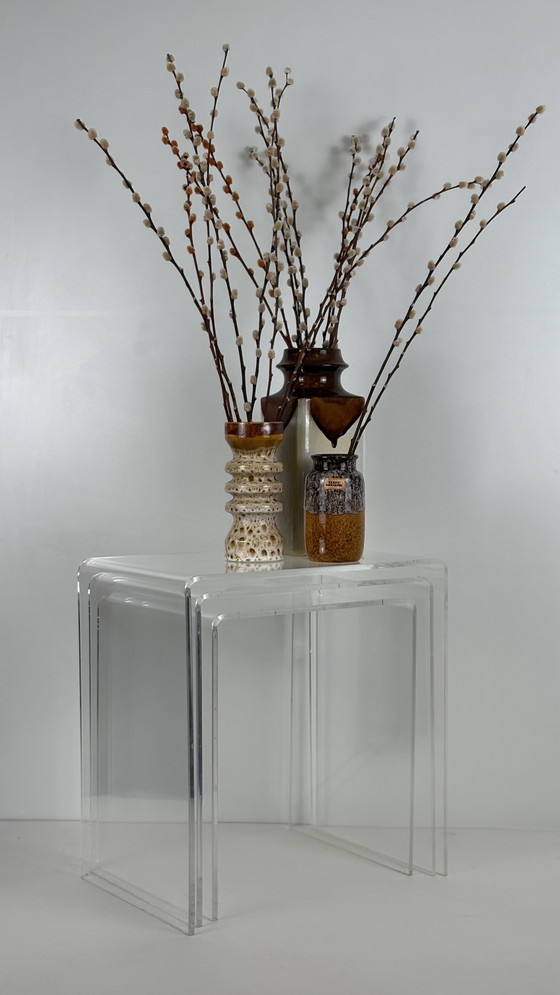Image 1 of 3 x Vintage lucite perspex plexglass nesting tables mimi set