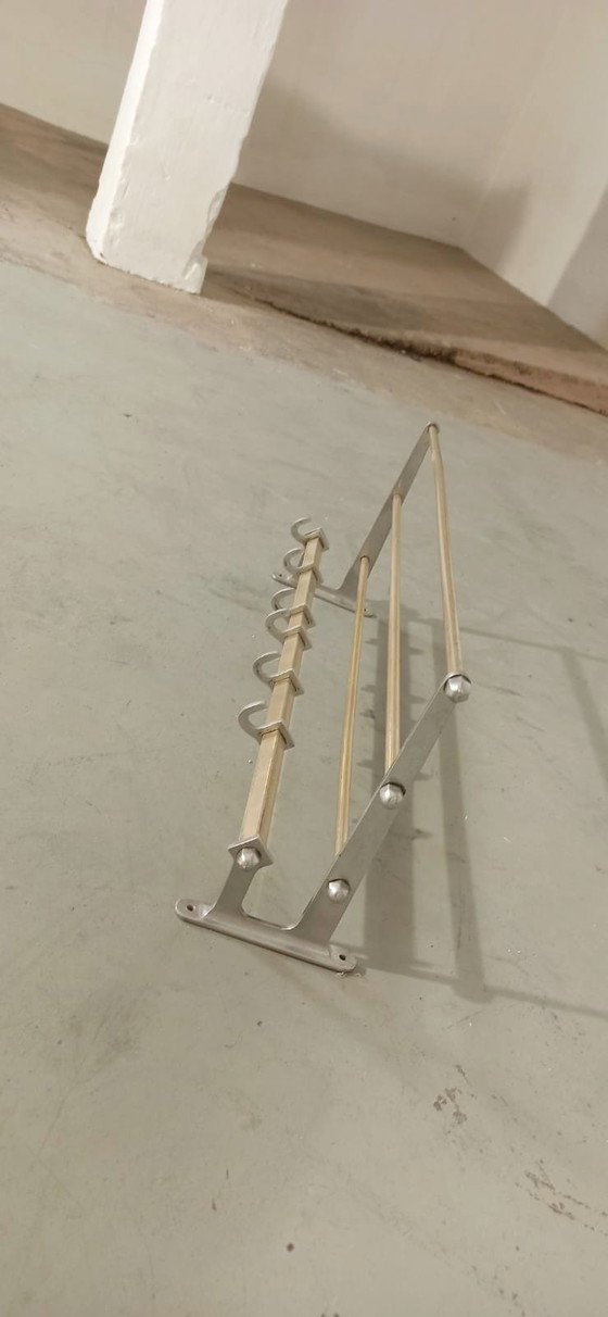Image 1 of Vintage Art Deco Wall Mounted Coat Rack