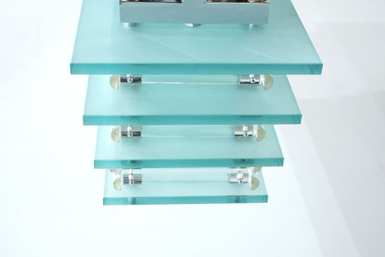 Image 1 of Large Glass Ceiling Hanging Chandelier, Italy 1970s