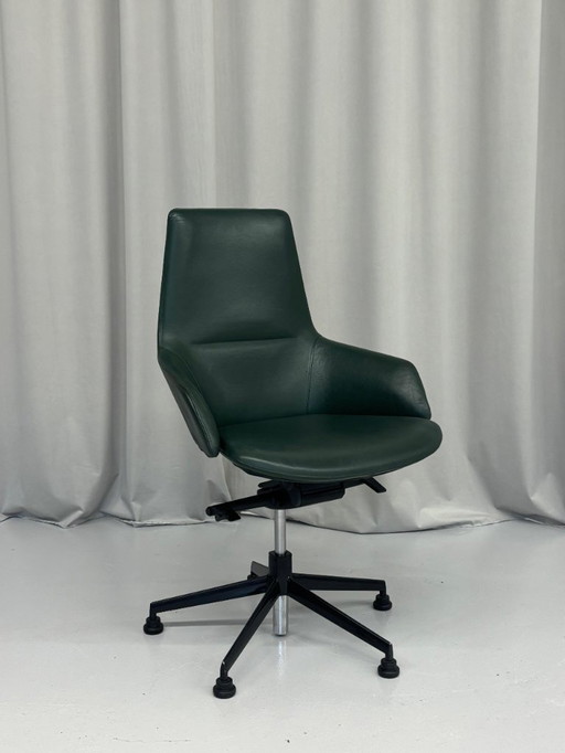 Sedia da ufficio in pelle verde di Arper, Italia anni 2000