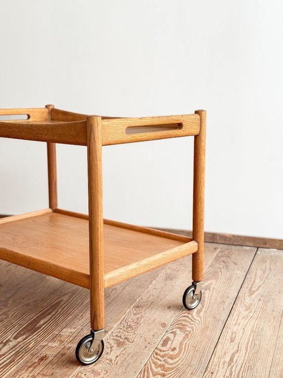 Image 1 of Scandinavian Oak Bar Trolley by Hans Wegner for Andreas Tuck, Mid Century