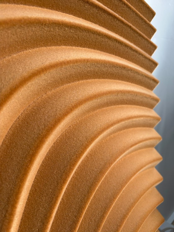 Arno Hoogland – Wave Flock Ochre | Sculptural Wall Art – Sculpture, Velvet, Wood (photo 5 of 14)