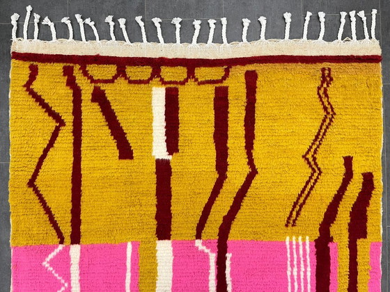 Image 1 of Alfombra de lana de estilo bohemio marroquí - 229 cm x 158 cm