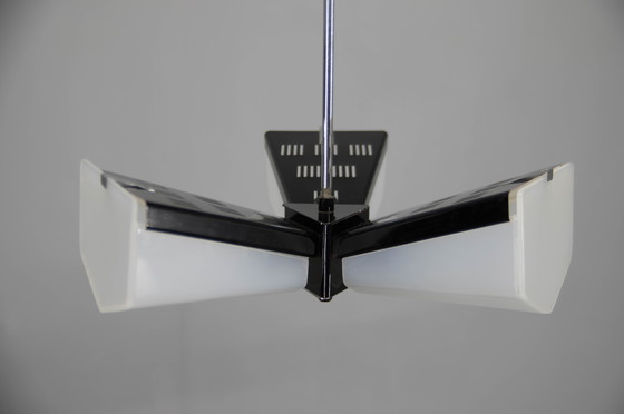 Image 1 of Lámpara de araña de plástico y metal de mediados de siglo de Lidokov, Checoslovaquia, década de 1970