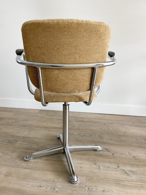 Sedia da Ufficio Vintage Anni '60 | Rivestita | Regolabile – Sedie girevoli, Polyester (photo 3 of 9)