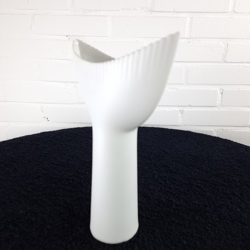 Vintage Tapio Wirkkala Shark Tooth Vase white earthenware Rosenthal