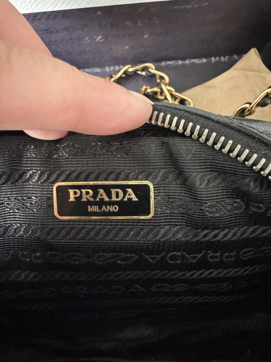 Prada Saffiano Lux Mini Bauletto BL0705 – Schwarz/Nero – Komplettset – Clutches, Calfskin (photo 3 of 12)