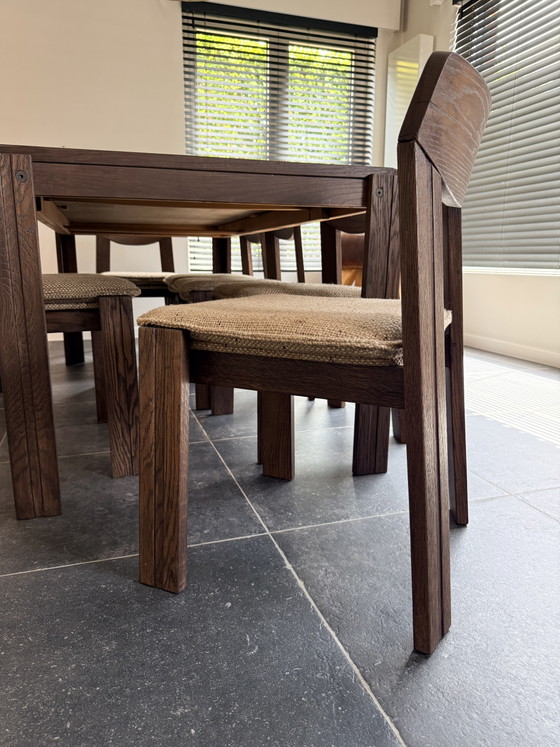 Tavolo da pranzo brutalista con 8 sedie – azs, Set da pranzo, Wood, Cotton (photo 5 of 7)