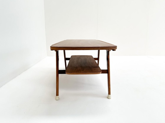 Image 1 of Mid-Century Coffee Table with Reversible Teak/Formica Top, 1950s