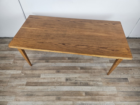Image 1 of Rectangular Coffee Table in Beech and Oak from the 70s
