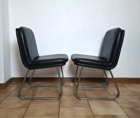 Image 1 of Ensemble de deux fauteuils en cuir des années 70