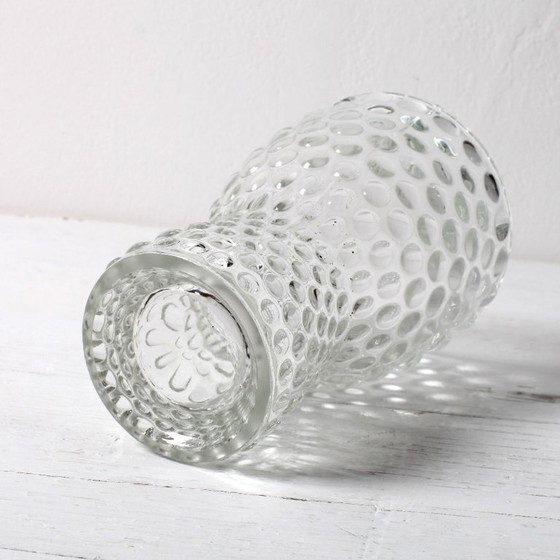 Image 1 of Mid-Century Clear Pressed Glass Vase by Jan Schmid, Rosice / 1961