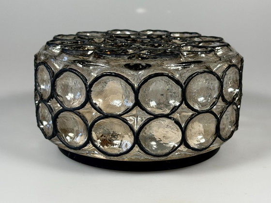 Image 1 of Lampada da soffitto anni '60/'70, Plafoniere, Glashütte Limburg, Germania, vetro e metallo