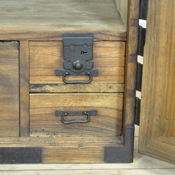 Japanse Meiji-periode Choba Tansu Kist met handgesmede ijzeren beslag, circa 1880 – Kasten, Iron, Wood (photo 9 of 15)