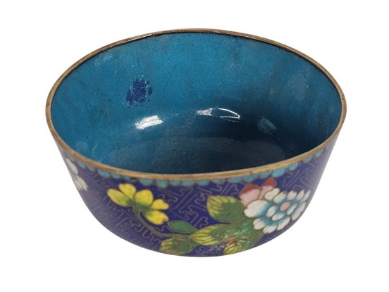 Image 1 of Cloisonné – Emaille – Messing – Reisschale – China – 20. Jahrhundert