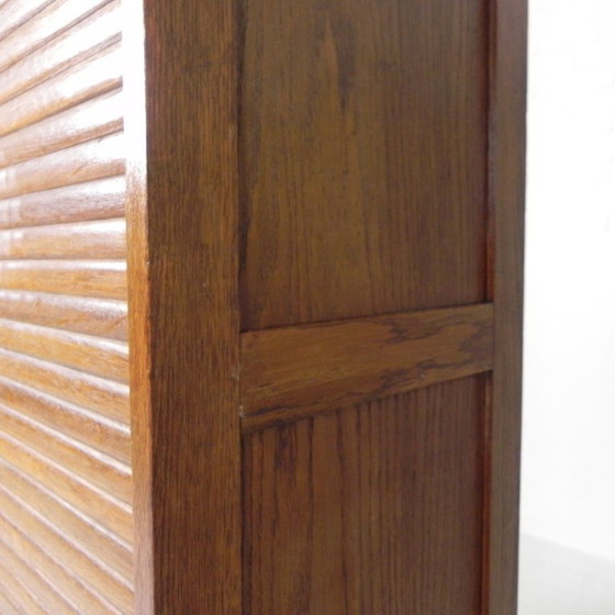 Image 1 of Eichenschrank mit Rollläden und 2 Rollläden, 148 cm hoch, 1950er Jahre