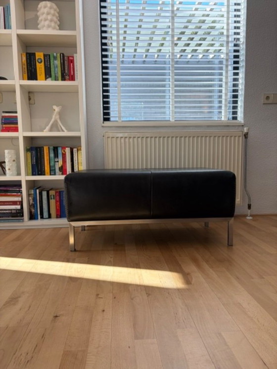 Label Gerard van den Berg banc/pouffe en cuir - Série Label Flex, Label Van den Berg, rvs, Noir (photo 3 sur 5)