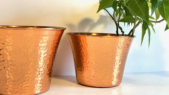 Image 1 of Pair of Copper Planters from the 60's