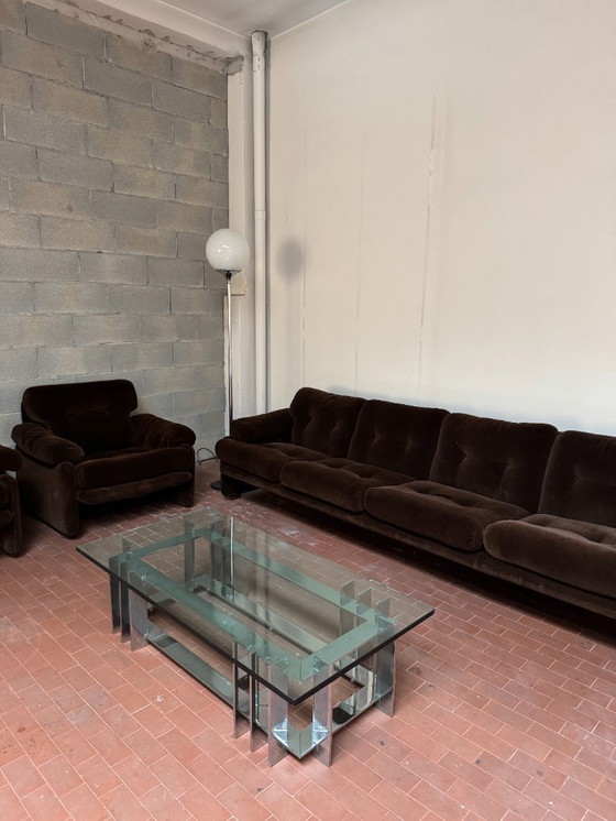 Image 1 of Mesa de centro Saporiti, cristal y cromo, años 70