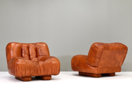 Image 1 of 2X Loungestoelen van Giuseppe Rossi voor Rossi di Albizzate, Italië – jaren 70