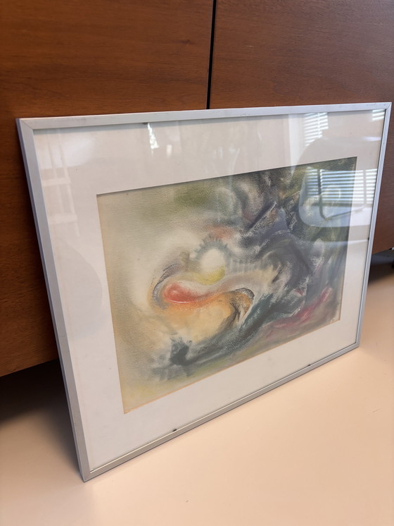 Image 1 of Decoratief schilderij in een aluminium frame met glazen paneel