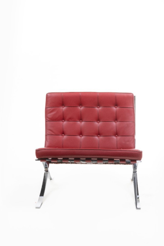 Image 1 of 1x Knoll Barcelona - Rood Leder