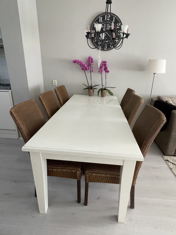 Image 1 of Beautiful rustic white table 200x90x80