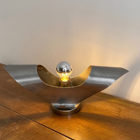 Image 1 of Applique da parete Oxar. 1970. Alluminio curvato. Era spaziale.