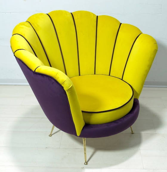 Image 1 of Sillón de terciopelo italiano moderno de mediados de siglo Radice & Minotti, años 50