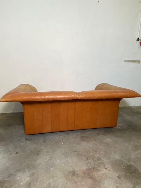 Poltronova Frau Leather Cognac 2-seater Sofa 70s Luigi Massoni, Poltrona Frau, Brown (photo 6 of 15)