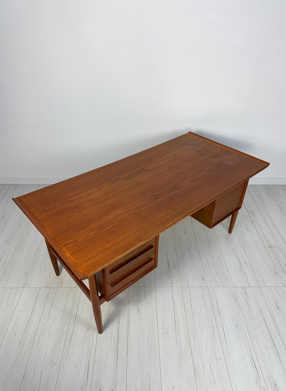 Image 1 of 1960S VINTAGE DANISH MID-CENTURY TEAK WRITING DESK BY ARNE VODDER FOR H.P. HANSEN