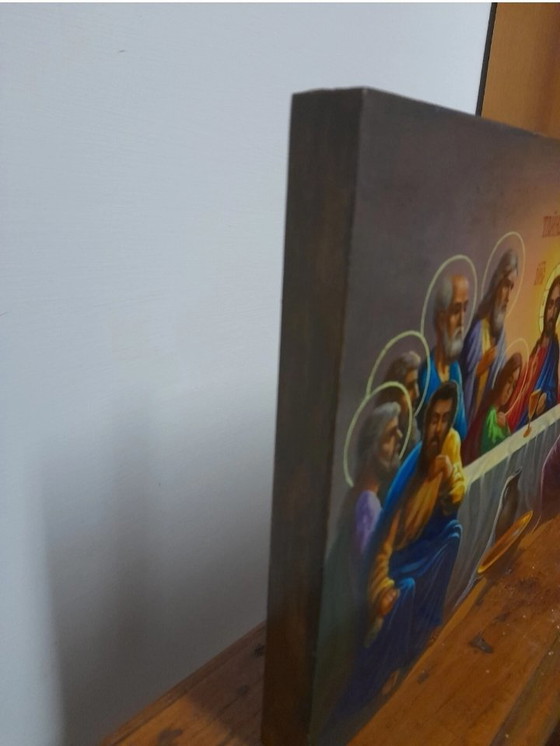 Image 1 of Handgeschilderd icoon "Het Laatste Avondmaal van Jezus"