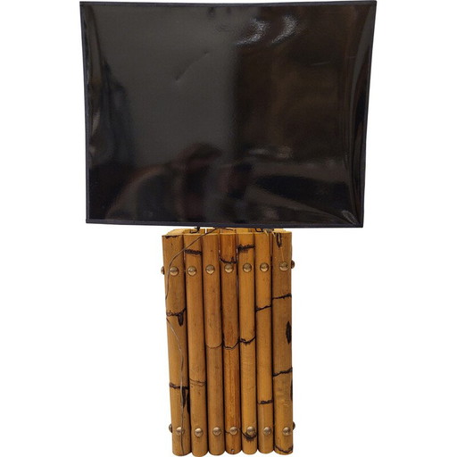 Vintage-Lampe aus natürlichem Bambus, Italien 1970