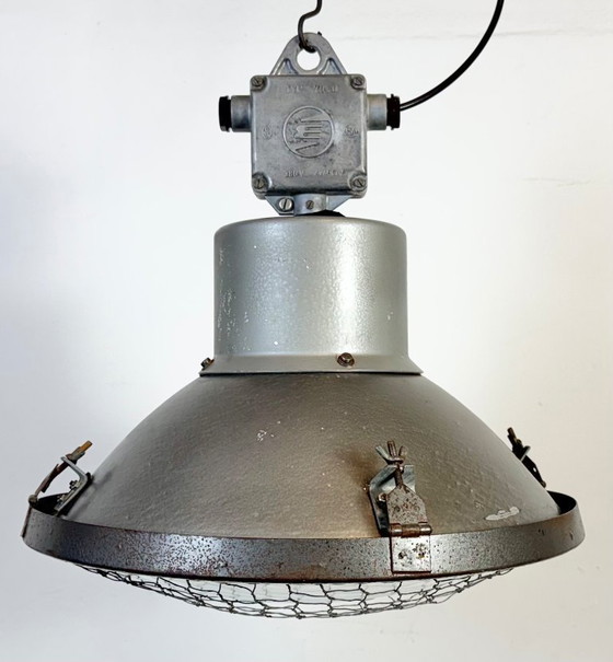 Image 1 of Industrial Grey Hammer Paint Pendant Lamp from Elektrosvit, 1960s